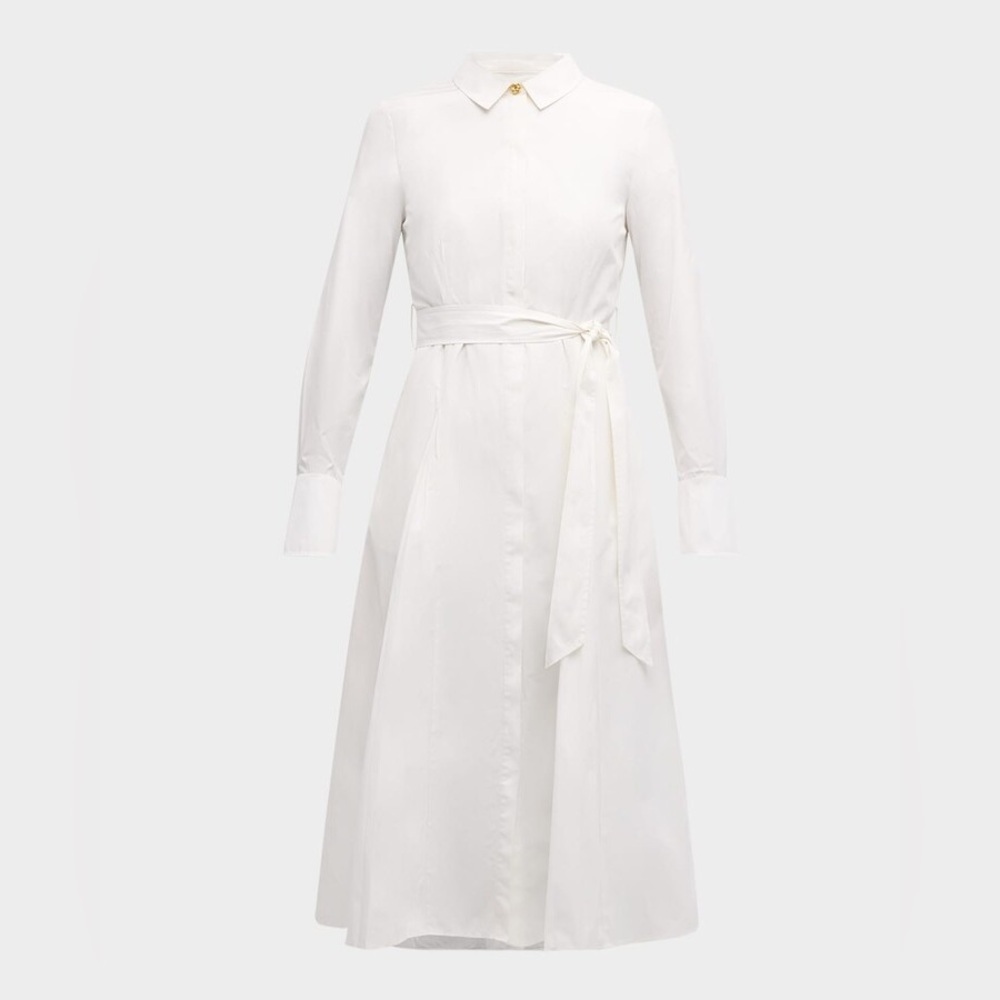 Derek Lam 10 Crosby Annette Long-Sleeve Pleated Shirtdress NWT